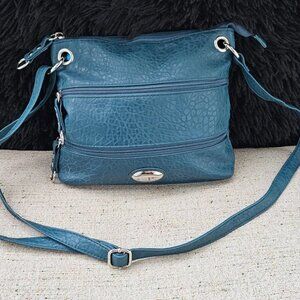 Rosetti Women Hand Bag Blue Faux Leather Cross Body Bag Shoulder Bag